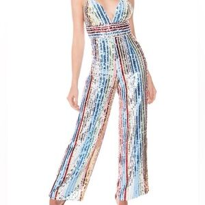 Saylor Jojo Jumpsuit | multi color sequins | size S
